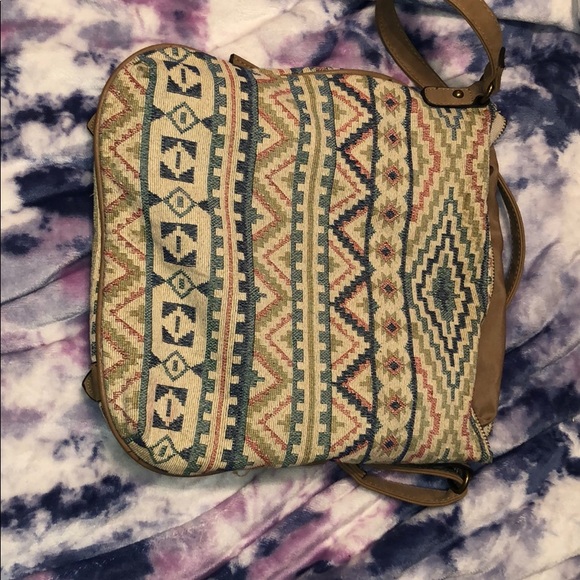 Strap bag, brown with pretty patterns - Picture 3 of 3